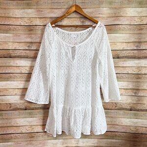 NOT FOR SALE Seafolly Beach Edit Broderie Anglaise White Eyelet Boho Swim